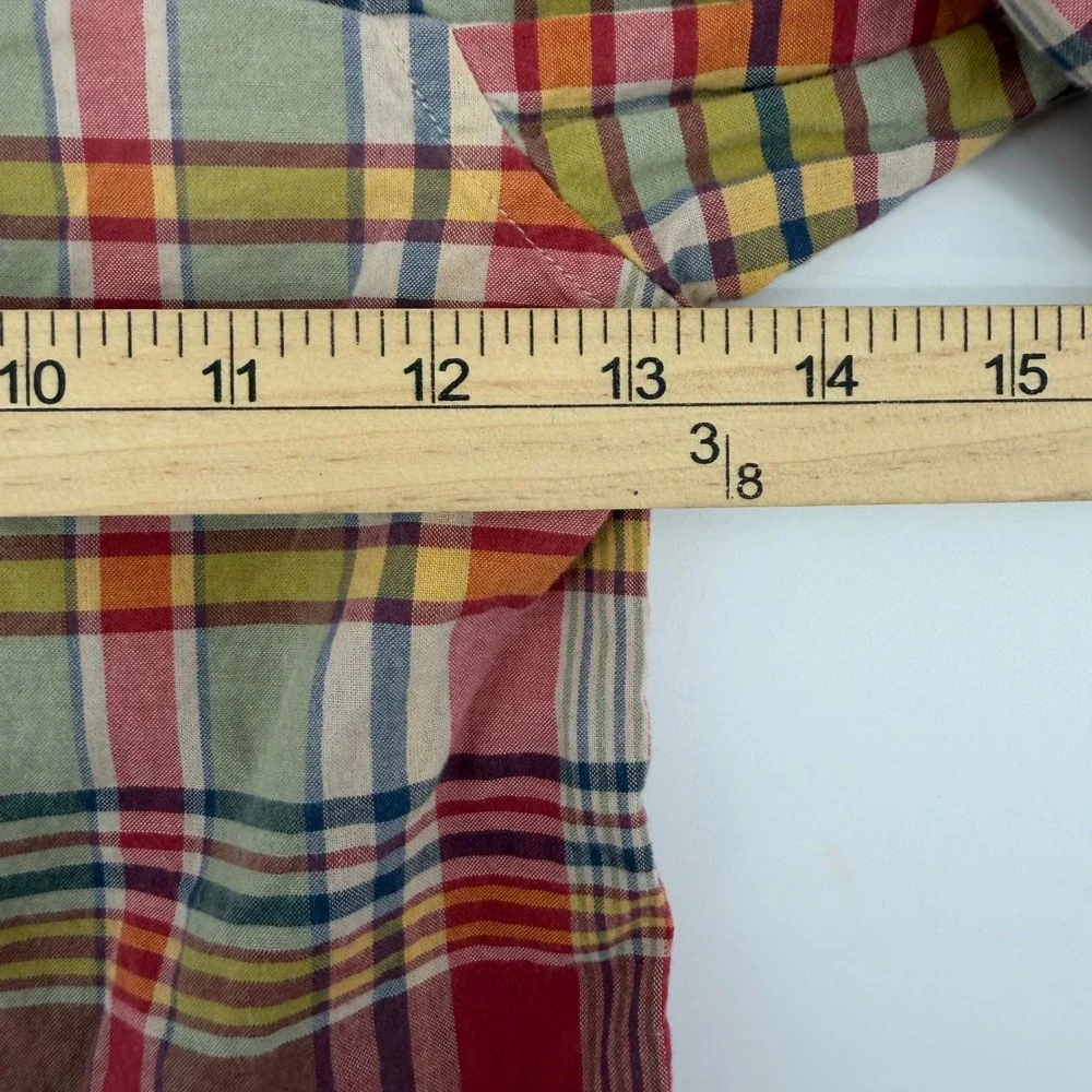 Ralph Lauren Button Down Shirt Kids 3T Red Multi Plaid Long Sleeve‎ Pony Logo